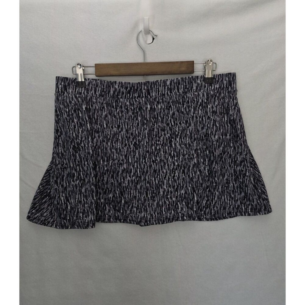 Miraclesuit x Talbots Swim Skirt Skort Size 16 Light Control Abstract Black